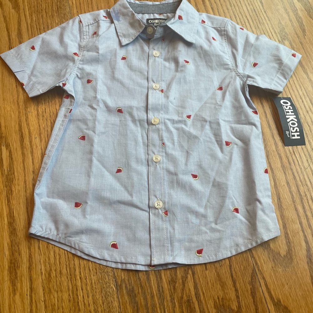 NWT OshKosh watermelon embroidered button down shirt